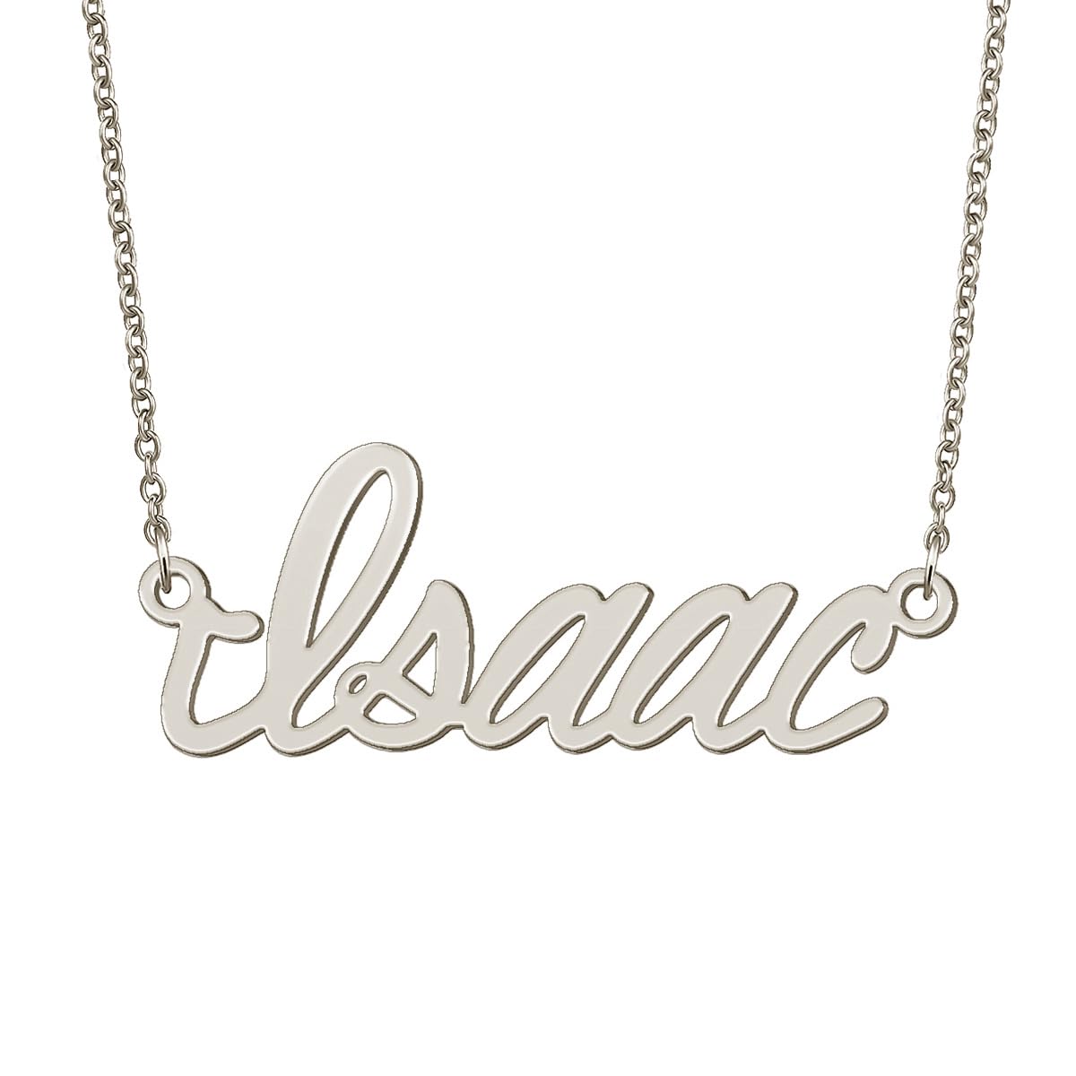 BYBWBL Isaac Name Pendant Necklace Silver Color