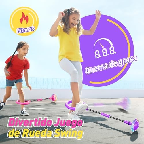 Bola de Salto de Tobillo Recargable con Luz y Contador para Niñas 6-11 Años