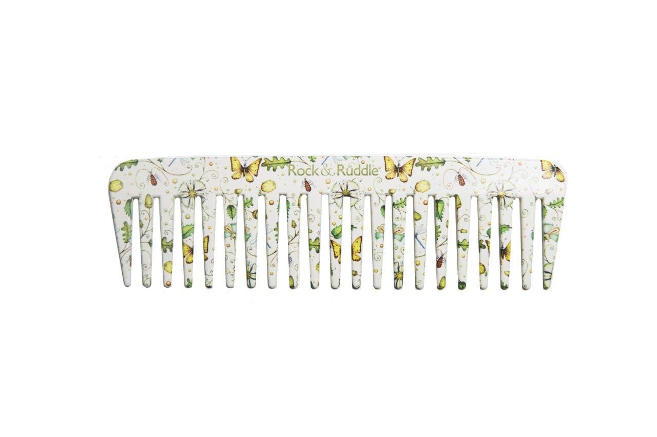 Rock & Ruddle Wide Tooth Comb. Perfect for Detangling Wet Hair and Applying Hair Color. Acorns & Butterflies Design โ image 1