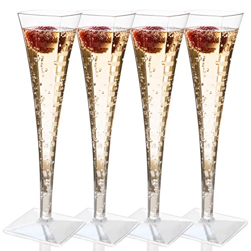 Premium Quality Plastic Champagne Flutes 5 oz 1 Piece Plastic Champagne
