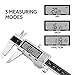 AREWTEC Electronic Digital Caliper 6 Inch/150mm Stainless Steel, DCN15A Polished Frosted Hardened Inch/Fractions/Metric Micrometer Measuring Gauge Tool, LCD Vernier Caliper Black