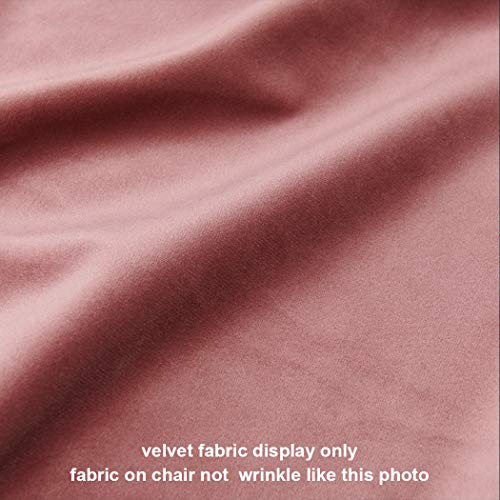 Accent Chair for Living Room/Bed Room with Armrest,Duhome Home Office Chair Modern Golden Metal Frame Legs Velvet Padded Seat Easy Assembly Pink 1pcs - Thumbnail 4