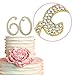 60 GOLD Cake Topper | Premium Sparkly Crystal Diamond Rhinestone Gems | 60th Birthday or Anniversary Party Decoration Ideas | Perfect Keepsake (60 Gold)