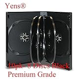 Yens 10B8DVD 8 Discs Storage CD DVD Case with Double Sided Flip Tray & Outer Clear Sleeve, Black, 10 Piece