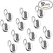 DWELLZA Silver Mosaic Resin Shower Curtain Hooks- Set of 12- Decorative Bathroom Hook - for Elegant Bathroom Decor (Silver Gray)
