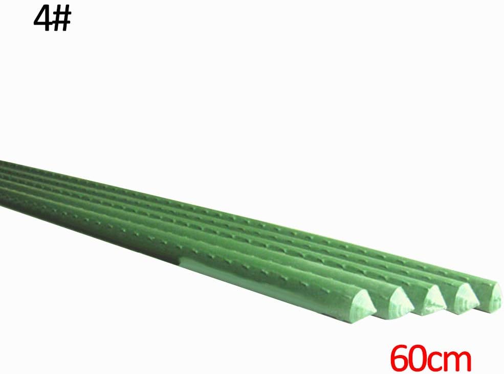 Newrys 5Pcs 11mm Plant Support Stakes, Garden Single Stem Support Stake, Home Garden Plastic Coated Steel Stick Stake Plant Climbing Support 4#