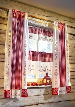 Baur Gardinen Serie Rot Waschbar Bei 40 C Amazon De Kuche Haushalt Baur Versand Gardinen