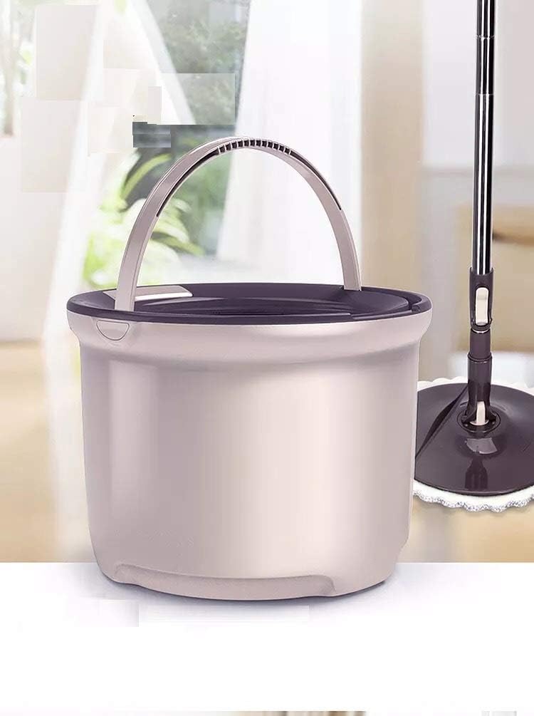 KUMAKA Portable 360 Degree Rotated Spin Magic Mop (Brown, Medium)
