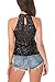 swrose Women's Shimmer Flashy All Sequins Embellished Sparkle Vest Tank Tops
