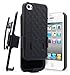 iPhone 4 Case, iPhone 4S Holster Case, NageBee Ultra Slim [Swivel Belt Clip] Kickstand Armor Shockproof Protective Defender Cover Shell Combo - Black