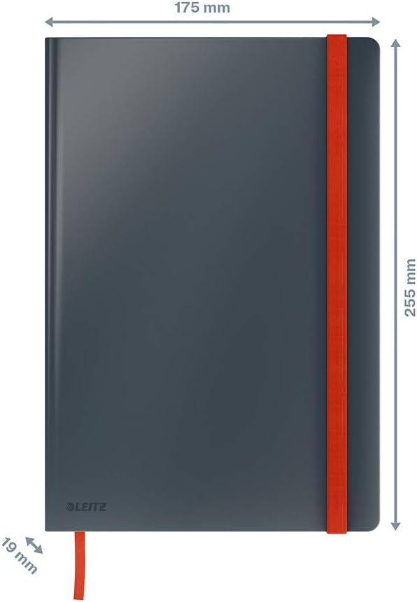 Leitz Large (B5) Ruled Hardcover Notebook, 80 Sheet, Cosy Range, Velvet Grey, 44830089, B5 Ruled - Image 5
