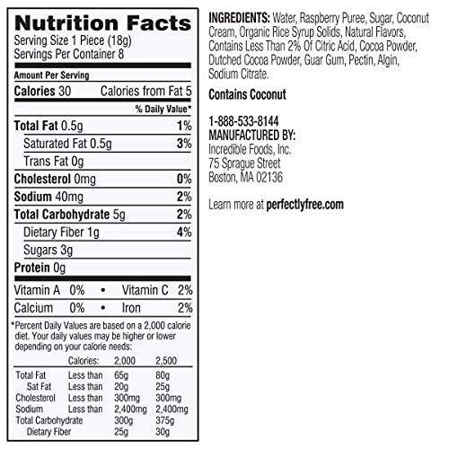 PERFECTLY FREE Frozen Bites - Allergy-Free, Non-Dairy, Non-GMO & Vegan Friendly Frozen Treats (Raspberry Chocolate) (6 Pack)