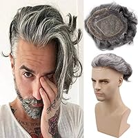 Rossy&Nancy Toupee for Men Mono Lace with PU Around and the French Lace Front Men