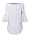 StyleDome Womens Off The Shoulder Tops Stripe Summer 3/4 Bell Sleeve Casual Sexy Blouses BlackM