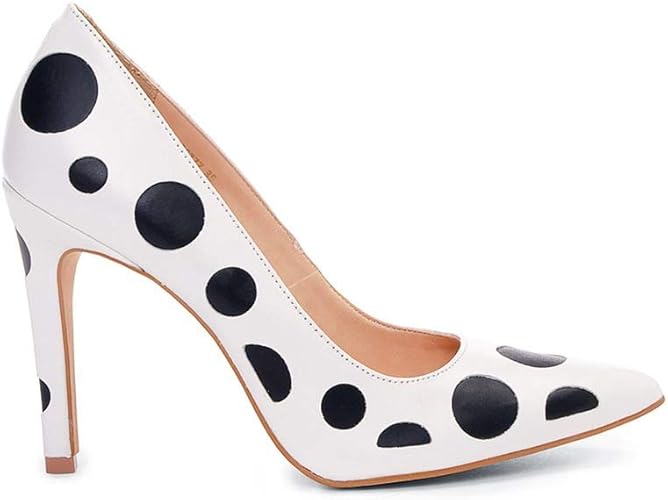 scarpin branco de couro