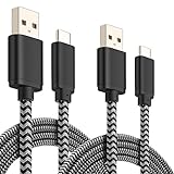 USB C Cable, USINFLY USB Type C Cable (6.6ft+10ft) 2 Pack Braided Fast Charger for Samsung Galaxy S8 Plus S8+, Moto Z/Play/Force, LG G6 G5, Nintendo Switch, Nexus 6P, Pixel XL, HTC 10 (Black)