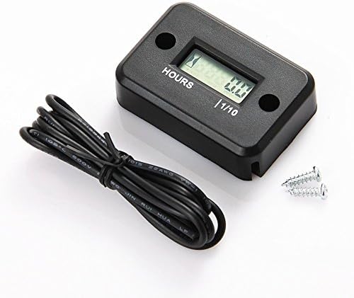 Dicrey Inductive Hour Meter Small Waterproof Digital LCD Gasoline Engine Hour Meter for Motorcycle Boat Lawn Mover Snowmobile Generator
