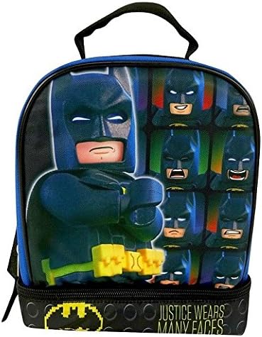 Lego Batman 24,1 cm Double Compartiment Sac à Lunch avec Cape Cape Détachable Bonus