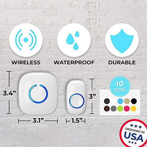 Wireless Doorbell by SadoTech Waterproof Door Bells & Chimes Wireless