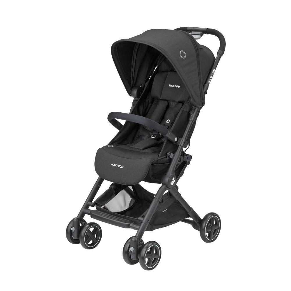 Maxi-Cosi Lara, Buggy mit Liegeposition, ultra-klein zusammenklappbar, ab 6 Monate bis ca. 4 Jahre, max. 15 kg, kompakter Kinderbuggy inkl. Regenschutz und großem Einkaufskorb, essential black