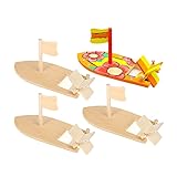 Yimaa 6 Pack DIY Wood Boat Model Wooden Sailboat