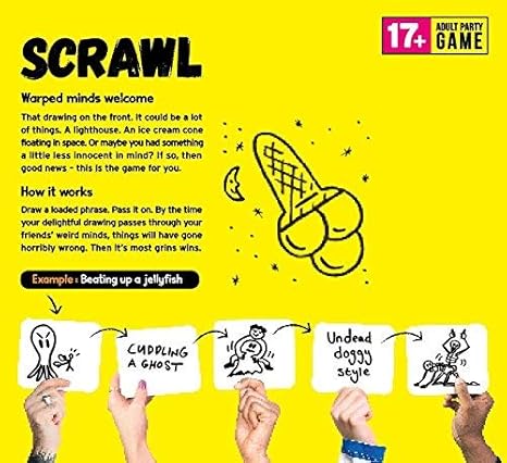 Amazon Com Scrawl The Adult Party Game Where Innocent Doodles Turn Dirty Packaging May Vary Toys Games