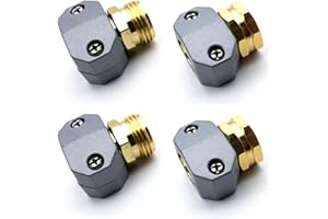 cozyou 4 Pack Heavy Duty Garden Hose Repair Fittings, Aluminum Mender Female Male Hose Repair Coupler Connector with Clamp, F