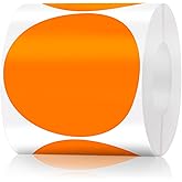 Pack of 500 Round Color Coding Circle Dots Stickers Labels (3", Orange)