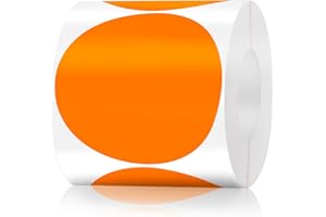 LUCKYHERN Pack of 500 Round Color Coding Circle Dots Stickers Labels (3", Orange)