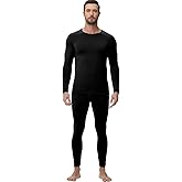 wirarpa Men's Long Johns Thermal Underwear Set Light Fleece Lined Base Layer Long Sleeve Top and Bottom