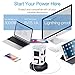 Power Strip Tower GLCONN Multi Surge Protector Tower Desk Power Station with 4 USB Ports 6 Plug Outlets + 6ft Wireless Charging Spin Tower for Multiple Devices