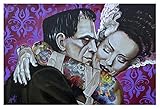 Undying Love by Mike Bell Frankenstein Monster Lovers Tattoo Fine Art Print