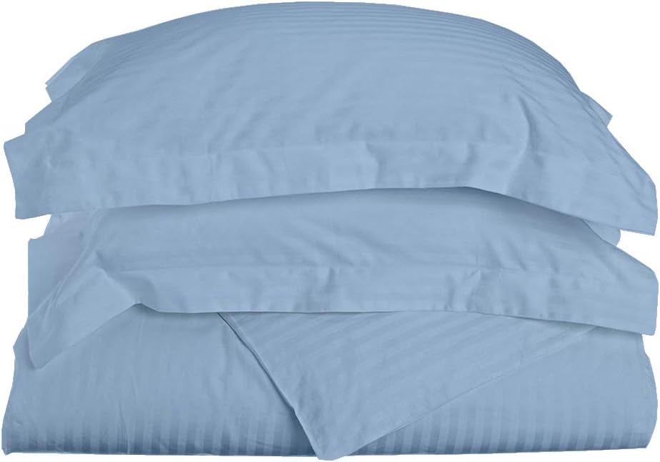 Victoria Bedding Duvet Cover Super King Size Size, Light Blue Stripe