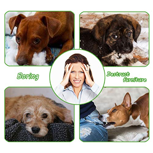 ANBOKC Dog Chew Toys, Dog Food Dispenser Toys, Interactive Dog Toys, Dog IQ Treat Ball, Dog Puzzle Toys, Dog Teeth Cleaning Ball, Natural Rubber Toys for Small Medium Dogs Chasing Chewing Training