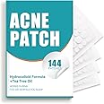 Pimple Patches for Face, Hydrocolloid Acne Patches with Tea Tree Oil for Spot Treatment, Zit Patch, Blemish Cover, Two Sizes, Vegan, Cruelty Free (144 Count (Pack of 1))