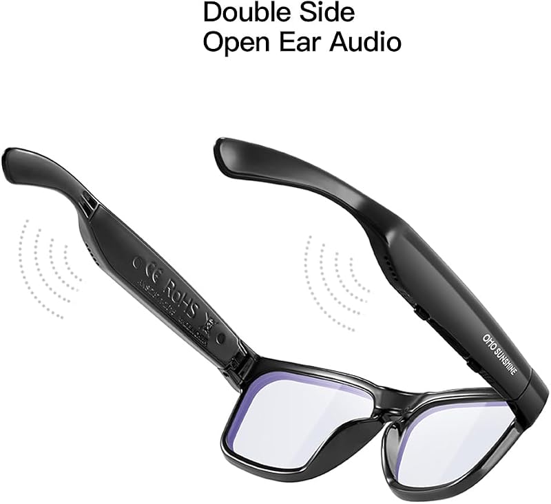 OhO Open Ear Smart Glasses, UV400 Z87.1 Lightweight Audio Bluetooth Glasses