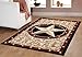Furnish my Place 626 Star Gold Texas Western Star Decor Cowboy Area Rug Stain Resistant, Latex Backed Rugs, Gold (3'6