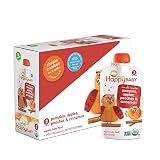 Happy Baby Organic Stage 2 Baby Food Simple Combos Pumpkin Apples Peaches & Cinnamon, 4 Ounce Pouch (Pack of 16) Resealable Baby Food Pouches, Fruit & Veggie Puree, Organic Non-GMO Gluten Free Kosher
