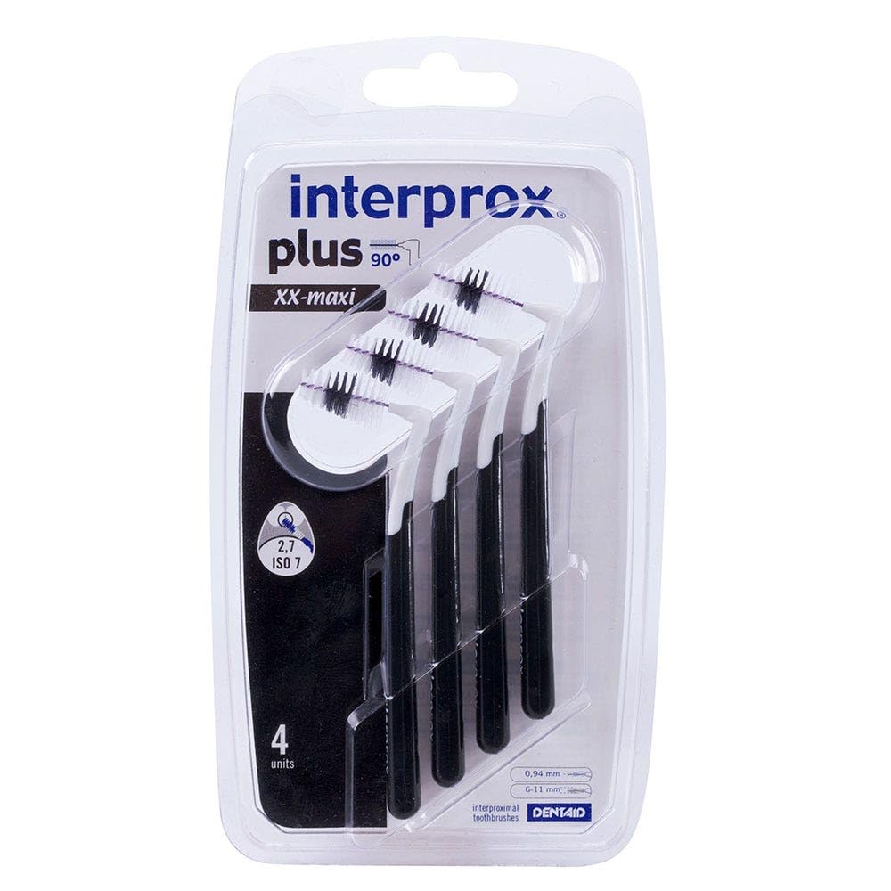 3 x Interprox Plus Interdental Brushes, Black, XX-Maxi Pack of 4 (3 x 4 Pack)