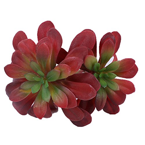 2Pcs- Artificial Flora Fake Rattan Artificial Succulents Plants,Red