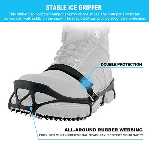 CAKKA Crampons, Portable Walk Traction Ice Cleats Non Slip, Break