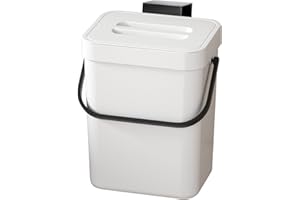 TODAYGO Trash Can with Lid for Kitchen, Under Sink Sealed Compost Bin, Countertop Compost Bin with Lid, Mountable Small Hanging Trash Can with Lid, Compost Bin Kitchen Trash Can, Under Sink Trash Can
