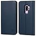 Galaxy S9 Plus Case, SHIELDON Genuine Leather Flip Galaxy S9+ Wallet [Kickstand] Magnetic Protective Cover with Card Slot Holder Soft TPU Case Compatible with Galaxy S9+ / S9 Plus - Dark Blue