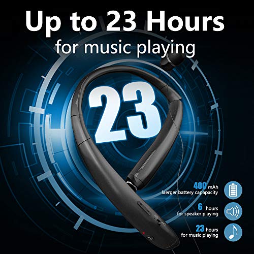 SGart Bluetooth Headphones, Foldable Wireless Neckband Headphones, V5.0