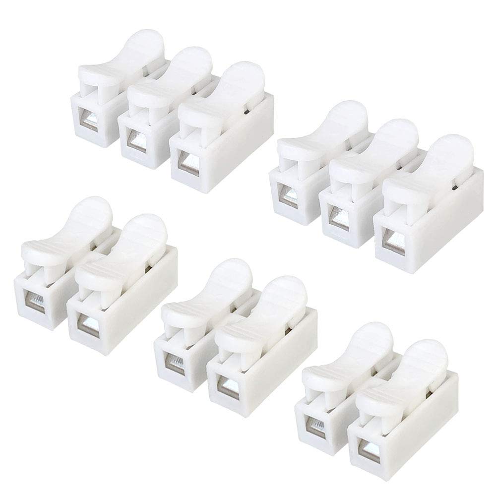 Aiqeer 62Pcs Spring Wire Connectors Set, Electrical Cable Clamp Terminal Block, Quick Connectors (50 Ch2 + 12 Ch3)