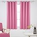 Deconovo Blackout Curtains Panels Room Darkening Curtains Grommet Curtains for Girls Room 52W x 63L Inch Pink 1 Pair