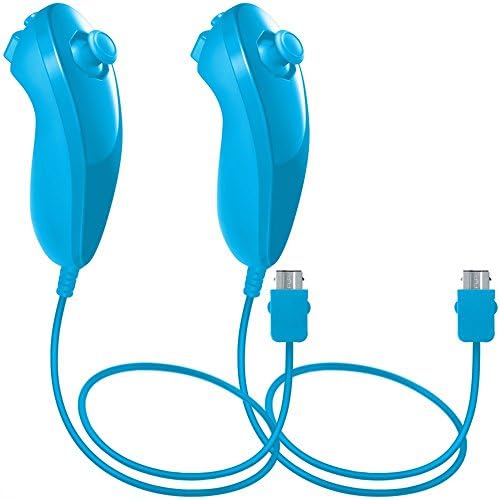 Nunchuck Controllers for Nintendo Wii U, Jeda 2 Packs Replacement for WII U Video Game - Blue