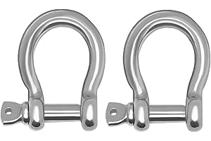 2 Pcs 1/2 Inch Screw Pin Anchor Shackle, MYYZMY 304 Stainless Steel Shackles for Chains Wirerope, 12 mm