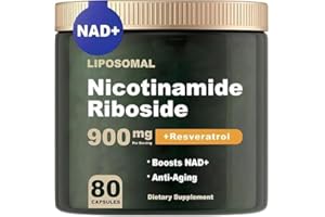 DYALE NAD+ Supplement - Liposomal Nicotinamide Riboside, Resveratrol, Quercetin, NAD Nicotinamide Riboside Resveratrol 900mg, High Purity NAD Supplement for Anti-Aging, Energy, Focus, 80 Capsules (1pc)