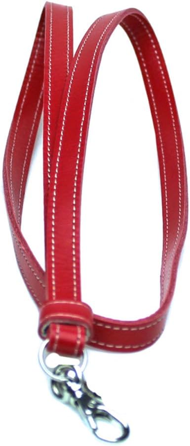 Amazon ネックストラップ 日本製 本牛革 レザー 安全パーツなし レッド 名札 ホルダー 文房具 オフィス用品